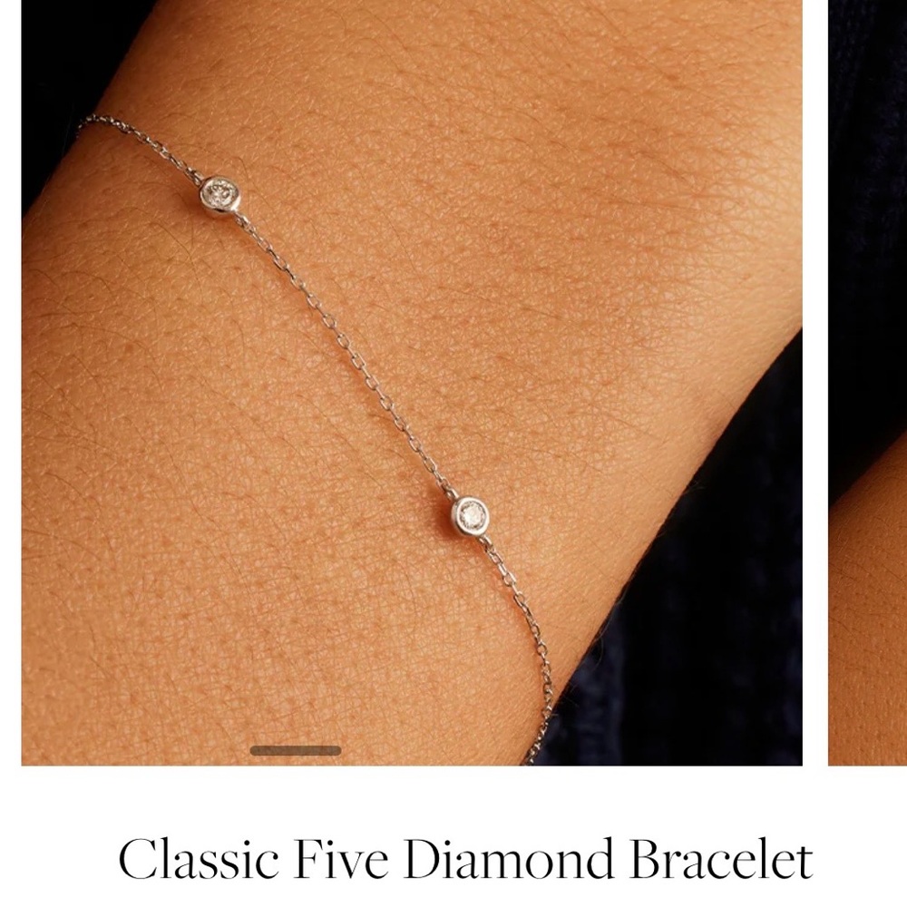 Gorjana 14k White Gold 5 Diamond Bracelet NWT